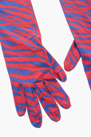MM6 animal patterned two-tone opera gloves