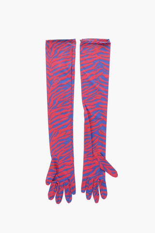 MM6 animal patterned two-tone opera gloves