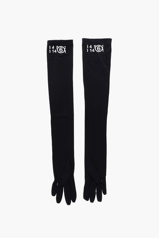 MM6 solid color opera gloves with print