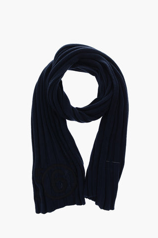 MM6 embroidered logo ribbed scarf