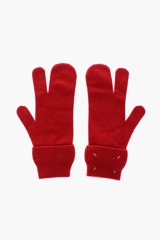 MM14 guanti a muffola in lana e cashmere