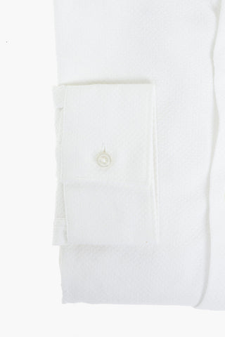 CC COLLECTION Camicia in Trama Honeycomb con Collo Italiano