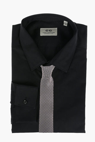 CC COLLECTION Poplin Cotton Shirt with Classic Collar