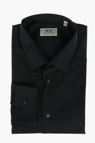 CC COLLECTION Poplin Cotton Shirt with Classic Collar