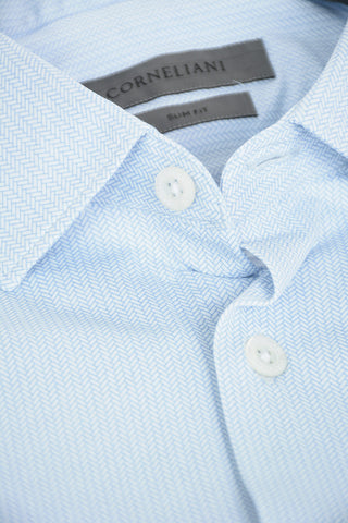 Stretched Fabric Shirt with Basket Weave Pattern