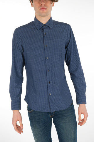 Stretched Fabric Shirt with Basket Weave Pattern