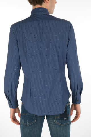 Stretched Fabric Shirt with Basket Weave Pattern