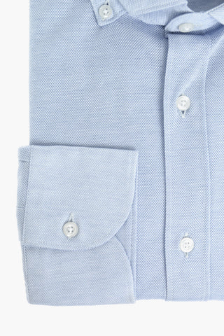 CC COLLECTION SARTORIALE Hopsack Cotton Shirt with Button-down Collar