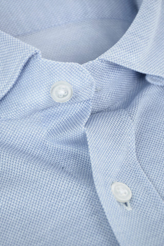 CC COLLECTION SARTORIALE Hopsack Cotton Shirt with Button-down Collar