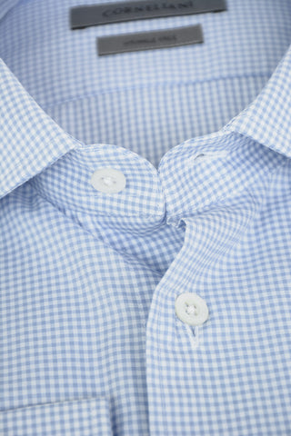 Gingham Checkered Wrinkle Free Shirt with Standard Collar