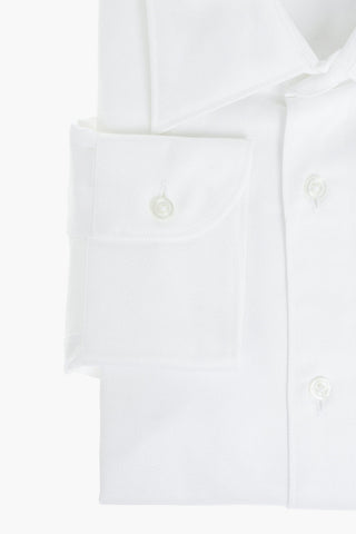 CC COLLECTION Camicia in Motivo Backet Weave con Colletto Ampio