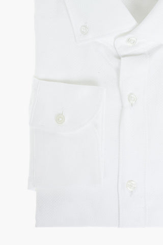 CC COLLECTION Camicia in Motivo Bird's Eye con Colletto Button-down