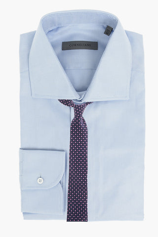 Bird's Eye Patterned Shirt with Standard Collar