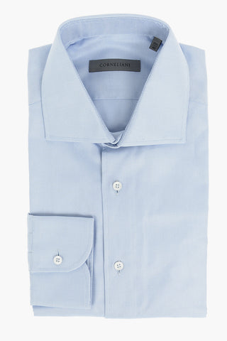 Bird's Eye Patterned Shirt with Standard Collar
