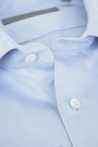 Bird's Eye Patterned Shirt with Standard Collar