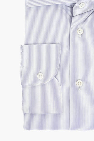 Hairline Striped Cotton Shirt with Classic Collar