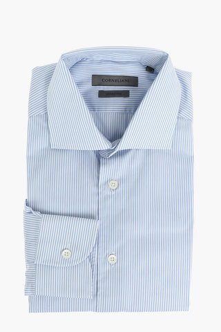 COUTURE Wrinkle Free Cotton Shirt with Awning Stripes Pattern