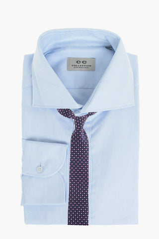 CC COLLECTION Twill Cotton Shirt with Classic Collar