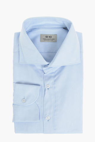 CC COLLECTION Twill Cotton Shirt with Classic Collar