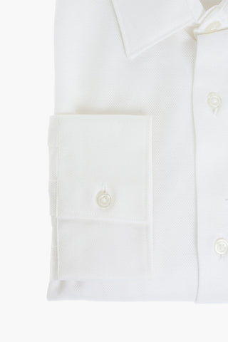 CC COLLECTION Camicia in Cotone Hopsack con Collo Italiano