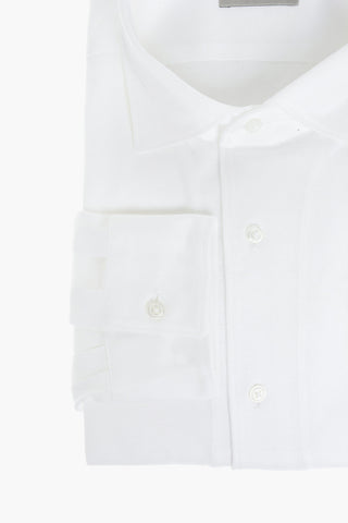 CC COLLECTION Hopsack Cotton Shirt with Classic Collar