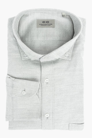 CC COLLECTION Camicia in Cotone Herringbone con Taschino