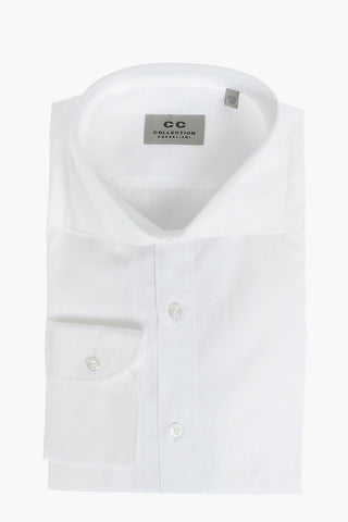 CC COLLECTION Poplin Cotton Shirt with Standard Collar