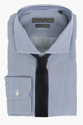 Ice Cotton Shirt with Awning Stripes Pattern