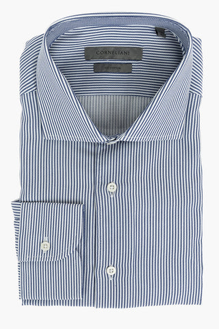 Ice Cotton Shirt with Awning Stripes Pattern