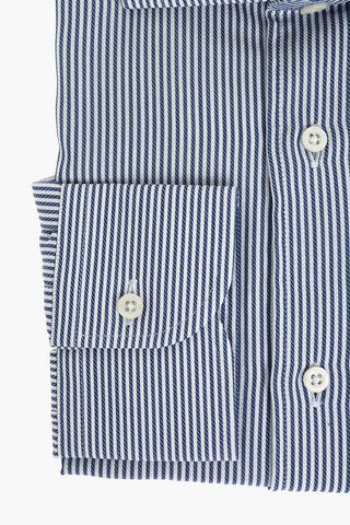 Ice Cotton Shirt with Awning Stripes Pattern