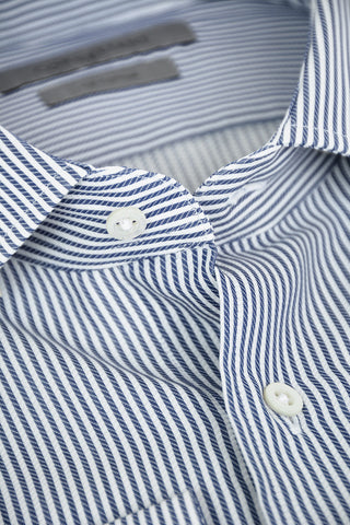 Ice Cotton Shirt with Awning Stripes Pattern