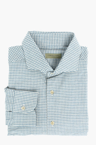 CIRCLE Gingham Checkered Shirt with Standard Collar