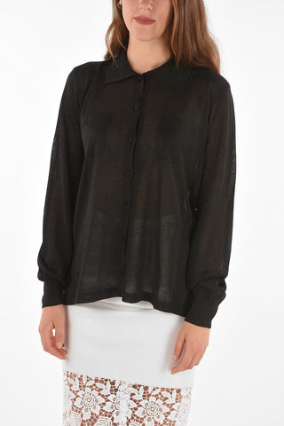 EMPORIO polo neck lurex sweater with breast pockets