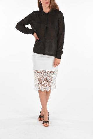 EMPORIO polo neck lurex sweater with breast pockets