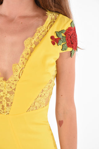 COUTURE Vestito NICHOLE con Inserti in Pizzo e Ricami 