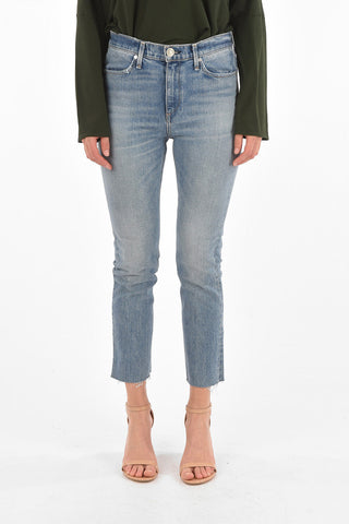 frayed-hem FARRAH cigarette fit jeans