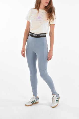 Leggings with Split detailing and Elastic Waist Band with Logo