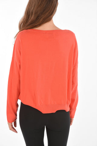 Maglia a Tinta Unita in Cotone e Cashmere