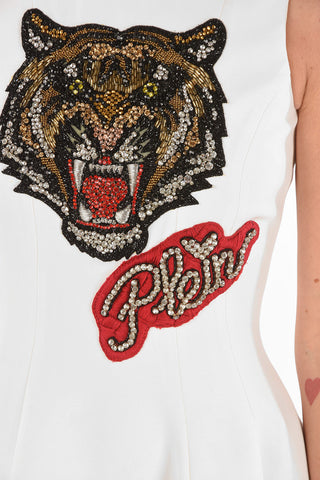 COUTURE Front Embroidered KAREL BISHOP Flared Dress