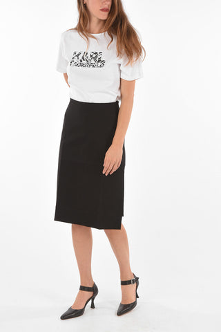 Asymmetric below knee  pencil skirt