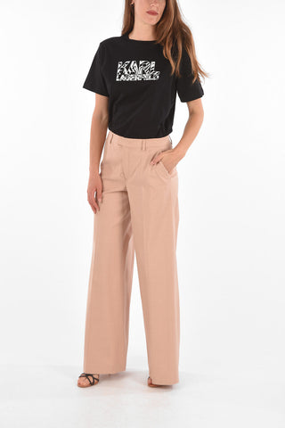 solid color wide leg pants with belt loops