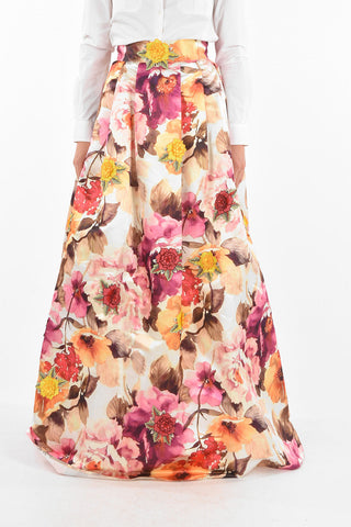 COUTURE Maxi Gonna Svasata KARAMEL con Applicazioni
