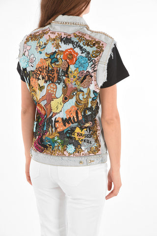 COUTURE Embroidered Back MIAMOR Denim Vest