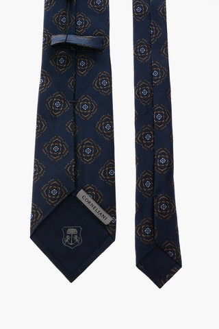 Ogee patterned silk tie