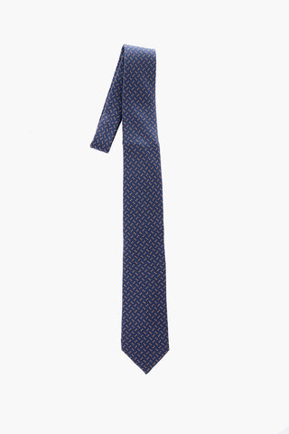 patterned silk tie