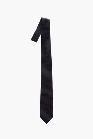patterned silk and cotton tie