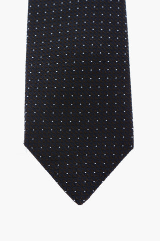 patterned silk and cotton tie