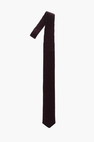 chevron patterned silk and cashmere tie
