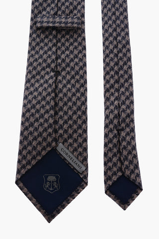 houndstooth patterned two-tone silk tie