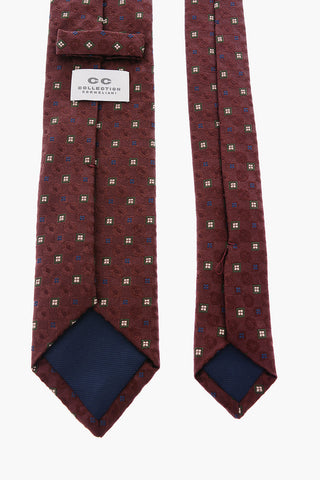 CC COLLECTION cravatta a fantasia geometrica in seta